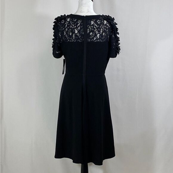 Shani Floral Applique Fit-&-Flare Crepe Dress size 12 - Picture 7 of 10